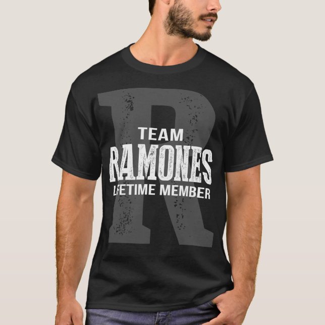 Camiseta Equipe RAMONES Membro do tempo de vida (Frente)