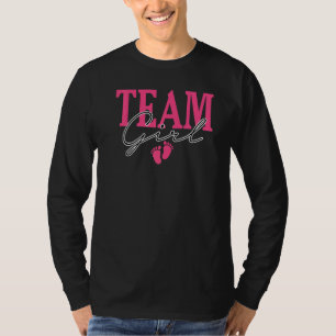 Camiseta Equipe Rapariga Gênero Revelar Chá de fraldas Rosa