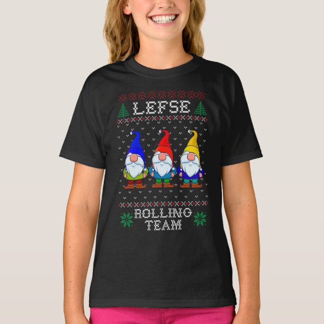 Camiseta Equipe Rolling da Esquerda, Tomate de Natal Gnomo (Frente)