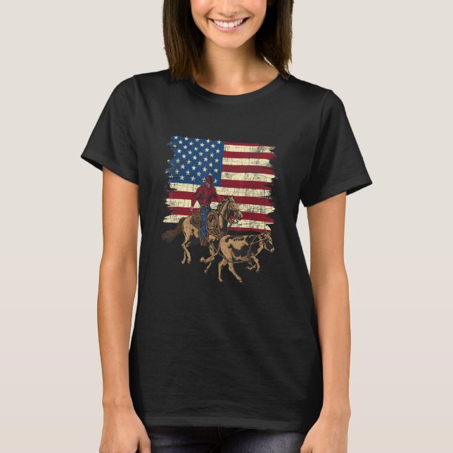Camiseta Equipe Roping Estados Unidos Sinalizador Rodeo Cab (Frente)