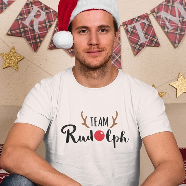 Camiseta Equipe Rudolph Christmas Motif (Criador carregado)