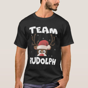 Camiseta Equipe Rudolph Funny Xmas Reindeer Deer Lover Gift