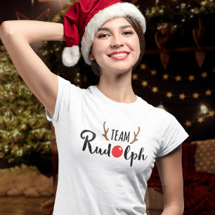 Camiseta Equipe Rudolph - Logotipo da Equipe de Natal