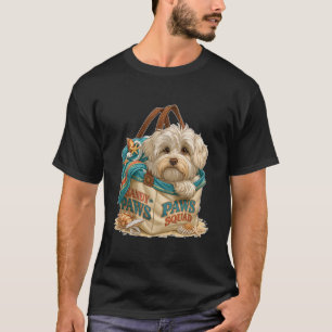 Camiseta Equipe Sandy Paws Cachorro Fofo da Praia na Bolsa 