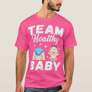 Camiseta Equipe Saudável Sexo Bebê Giro Revelar Chá Menino