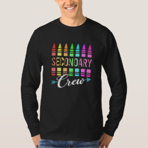 Camiseta Equipe Secundária Tripulação De Volta À Escola Giz