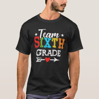 Camiseta Equipe Sexto Grau Engraçado 6 De Volta Ao Professo