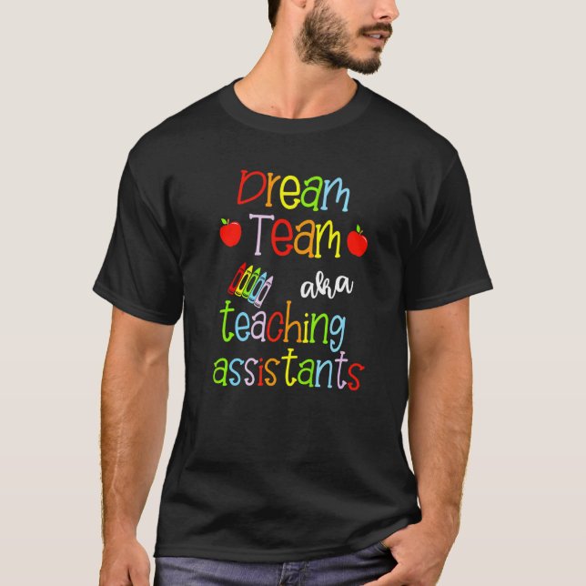 Camiseta Equipe Sonhadora Assistentes de Ensino Cute Crayon (Frente)