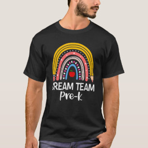 Camiseta Equipe Sonhadora Pré k Rainbow Bem-Vindo De Volta
