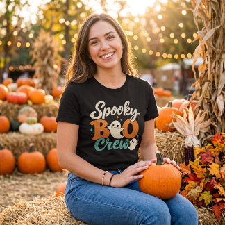 Camiseta Equipe Spooky Boo Fantasma Retro Corresponde ao Ha