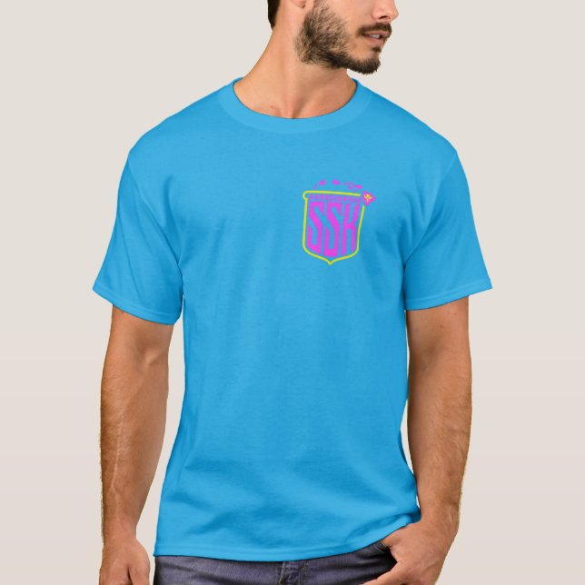 Camiseta Equipe Tee (Rosa e Amarelo) (Frente)