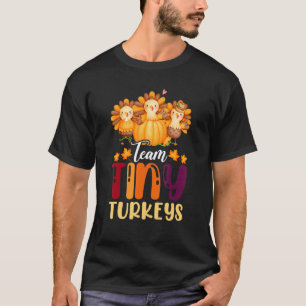 Camiseta Equipe Tiny Turkeys Enfermeira Turquia Ação de Gra