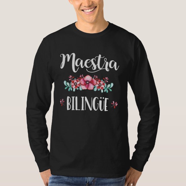 Camiseta Equipo Maestra Bilingue Playera Regalo Spanish Tea (Frente)