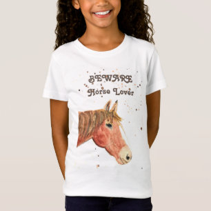 Camiseta Equírio de animais com aquarelas de cavalos em bru