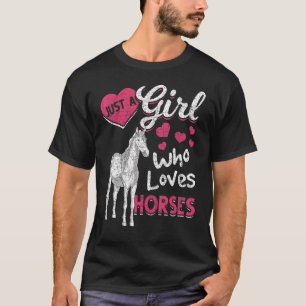 Camiseta Equitação Apenas Uma Garota Que Ama Cavalos Cavalg