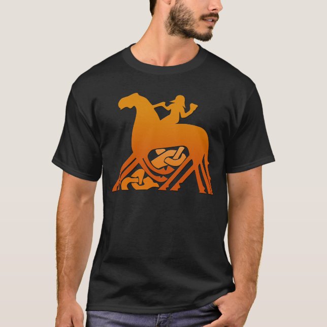 Camiseta Equitação de Odin na mitologia de Sleipnir Viking (Frente)