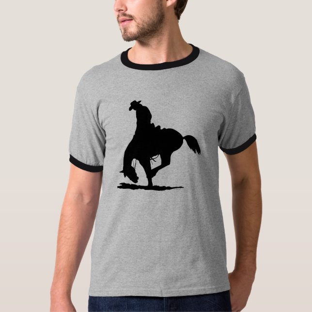 Camiseta Equitação do Bronc da sela (Frente)