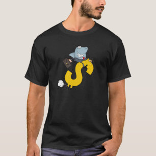 Camiseta Equitação do homem de negócios do tubarão em u