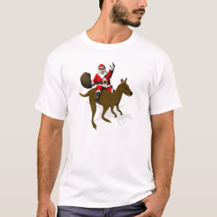 Camiseta Equitação engraçada de Papai Noel no canguru