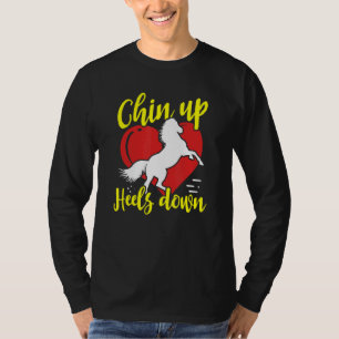 Camiseta Equitação Queixo Para Cima Calcanhares Para Baixo