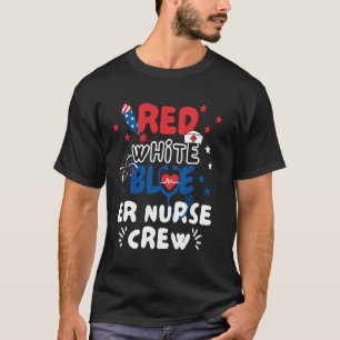 Camiseta ER Enfermeira 4 de julho Bandeira Americana Patrió