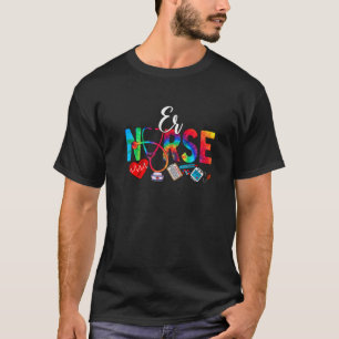 Camiseta ER Enfermeira Tie Dye Love Heart Stethoscope RN Nu