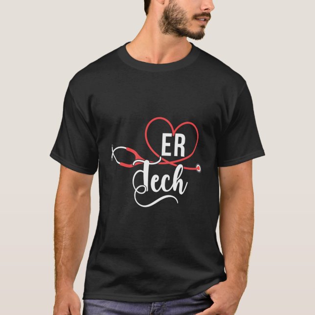 Camiseta Er Tech Stethoscope Emergency Room Tech (Frente)