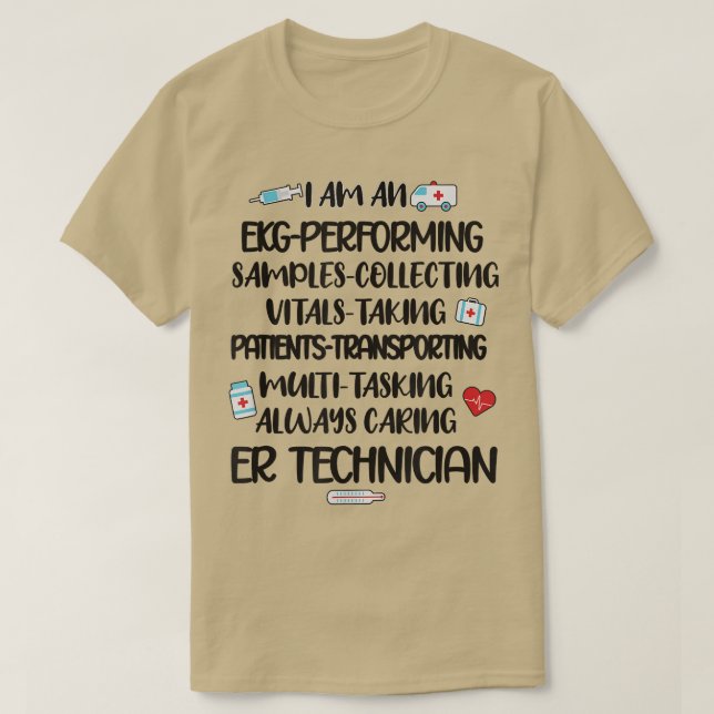 Camiseta ER Technician Appreciian Emergency Room Tech ERT (Frente do Design)