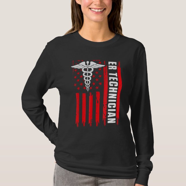 Camiseta Er Technician Brain Emergency Room Tech American F (Frente)