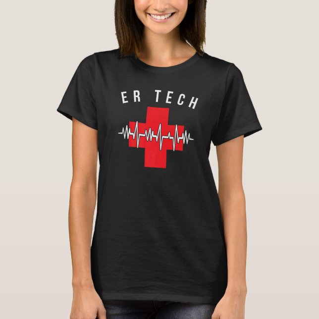 Camiseta Er Technician Heartbeat Emergency Room Tech (Frente)