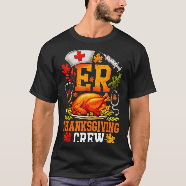 Camiseta Er Thanksgiving Crew Nurse Emergency Room Register (Frente)