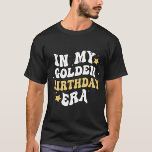 Camiseta Era do Aniversário Dourado Retro Groovy