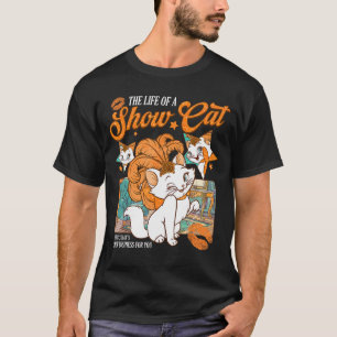 Camiseta Era do Gato Fofo Vida de Showcat Amante de Gato Mú