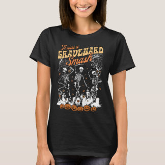 Camiseta Era Um Graveyard Smash Skeleton Spooky Season Ha