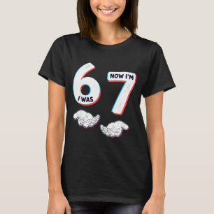 Camiseta Era um meme de aniversário de 6 7 anos 67 crianças