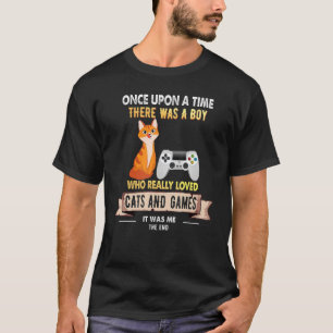 Camiseta Era Uma Vez Um Menino Que Adorava Gatos E