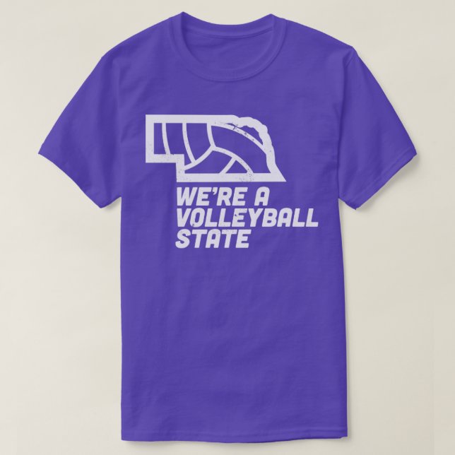 Camiseta Eram Um Estado De Voleibol Em Nebraska (Frente do Design)
