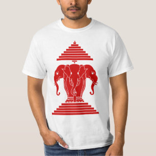 Camiseta Erawan três dirigiu o Lao do elefante/bandeira de