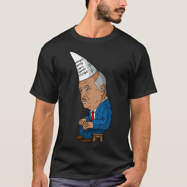 Camiseta Erdogan Não Pode Lidar Com Críticas. Ak Partie. (Frente)