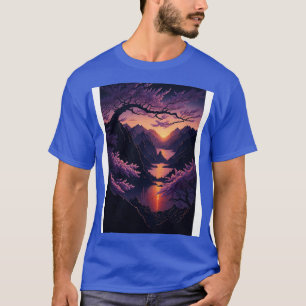 Camiseta Ereal Blossomas Sunset Serenity e Rainbow Refl