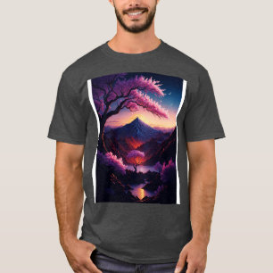 Camiseta Ereal Blossomas Sunset Serenity e Rainbow Refl