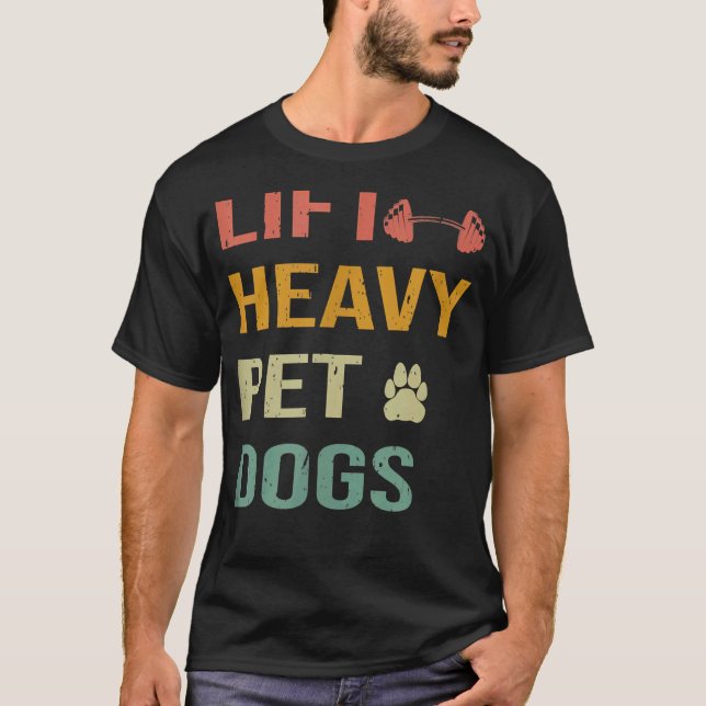 Camiseta Erga Cães Pesados De Pet Levantando O Peso Da Form (Frente)