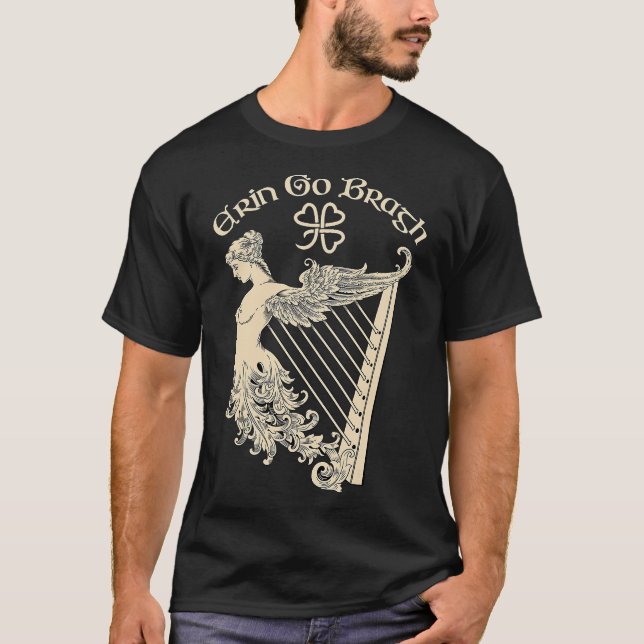 Camiseta Erin Go Bragh Eire Irish Harp Ireland Rua . Patric (Frente)