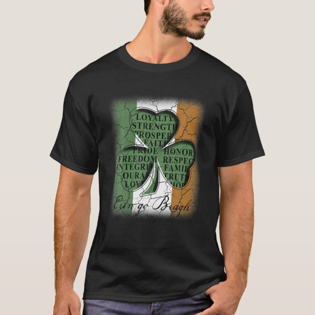 Camiseta Erin Go Bragh Irlanda Shamrock Dia de São Patrício (Frente)