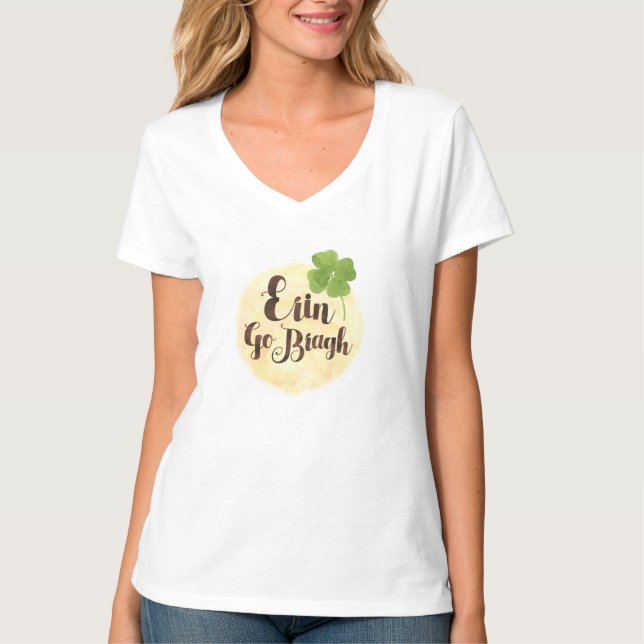 Camiseta "Erin vai Bragh" Ireland para sempre e trevo TS29 (Frente)