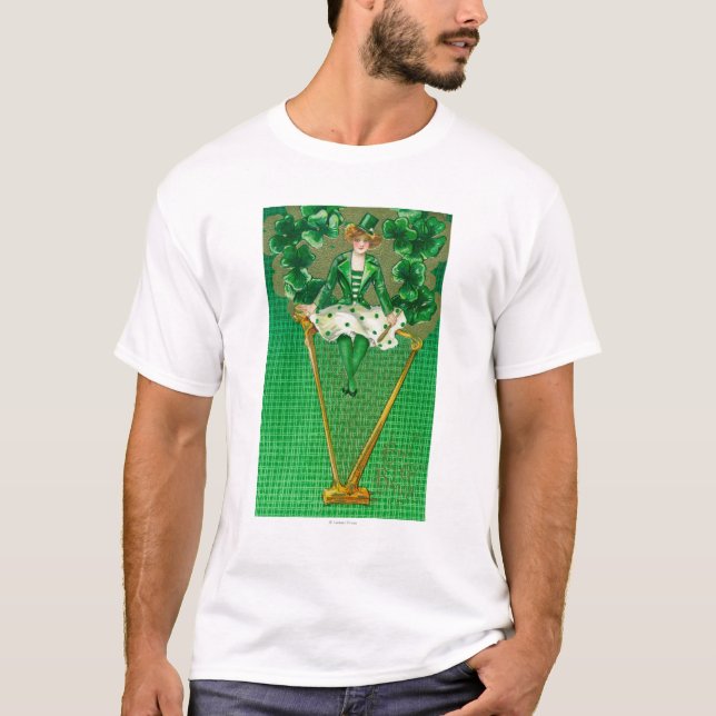 Camiseta Erin vai mulher de Bragh na cena da harpa (Frente)
