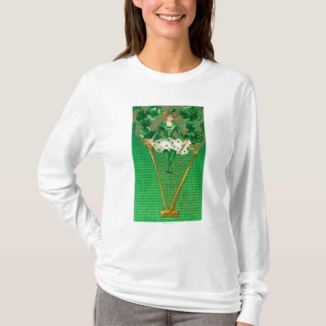 Camiseta Erin vai mulher de Bragh na cena da harpa (Frente)