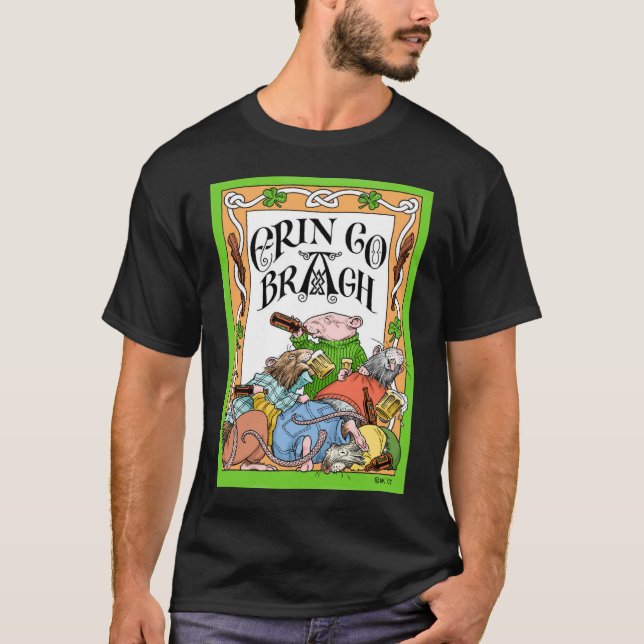 Camiseta Erin vai preto de Bragh (Frente)