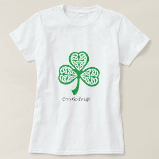 Camiseta Erin vai trevo de Bragh com knotwork celta