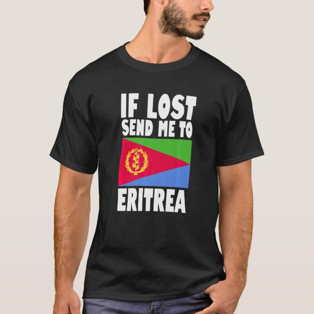Camiseta Eritrea Flag Design  If lost send me to Eritrea Pr (Frente)